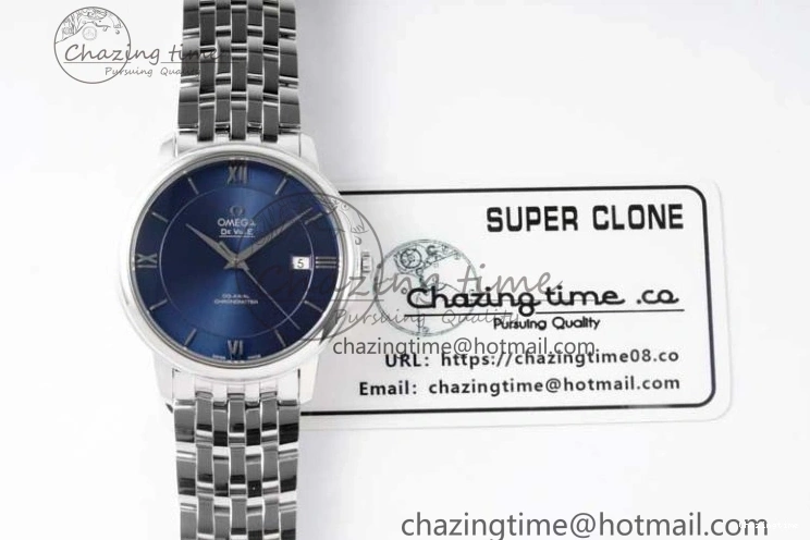 0716 De Ville SS DIWF 1:1 Best Edition Deep Blue Dial SS Markers on SS Bracelet MIYOTA TravelReady 7849